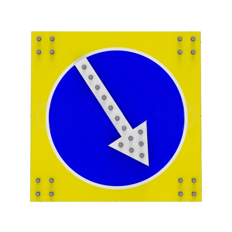 Дорожный знак СДЗ 4.2.1/2-П-700-С4 12/24В (900х900х35 мм, круг 700мм, II т.р., 28 светодиодов)