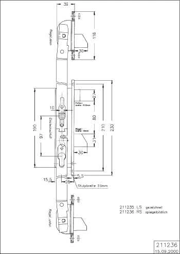 3-RIEGELFALLENSCHL.R Schüco 211236
