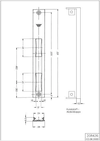 SCHLIESSPLATTE EV1 Schüco 208426