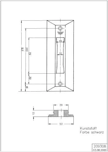 SCHLIESSPLATTE Schüco 209308