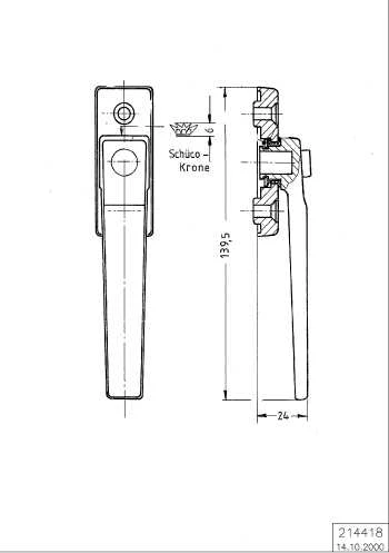 HANDHEBEL 9010 Schüco 214418