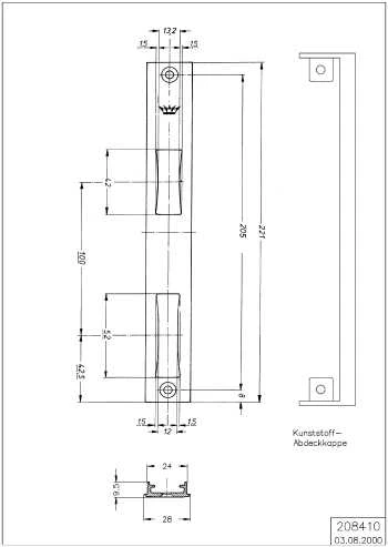 SCHLIESSPLATTE EV1 Schüco 208410
