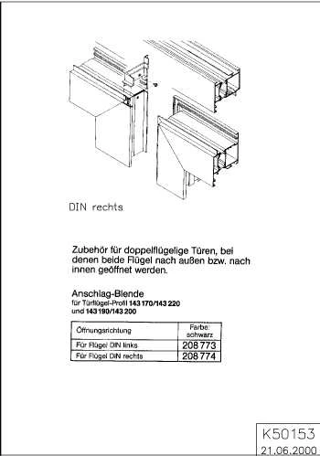 ANSCHLAGBLENDE RS 9005 Schüco 208774