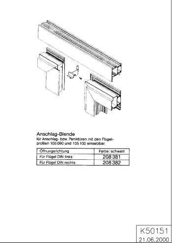 ANSCHLAGBLENDE SCHW. Schüco 208382