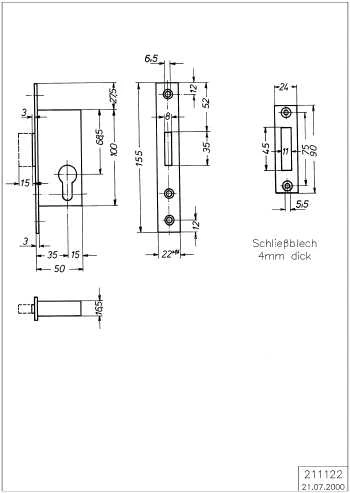 RIEGELSCHLOSS Schüco 211122
