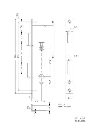 RIEGEL-FALLENSCHL.LS Schüco 211223