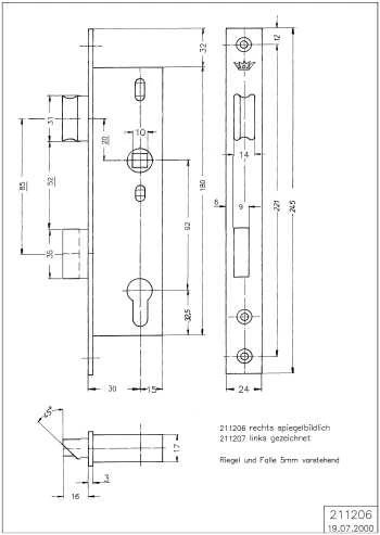 RIEGELFALLENSCHL. RS Schüco 211206