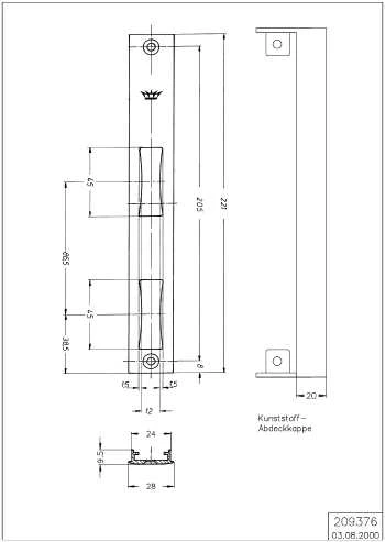 SCHLIESSPLATTE EV1 Schüco 209376